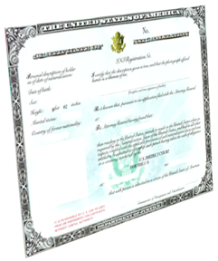 Image of a naturalization certificate