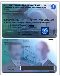 Image of a pilot's license