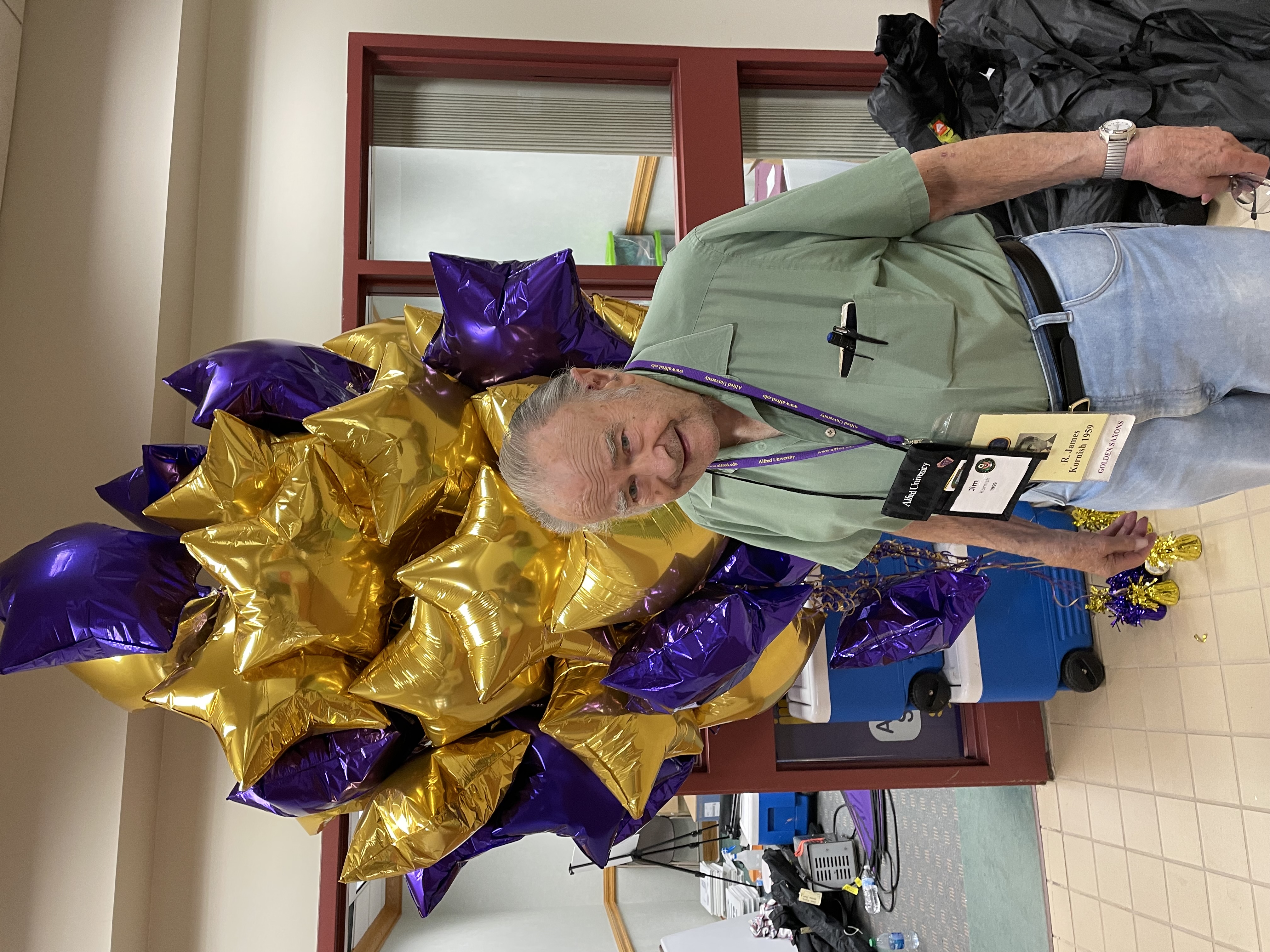 Jim Kornish celebrating Homecoming at his alma mater, Alfred University, NY.