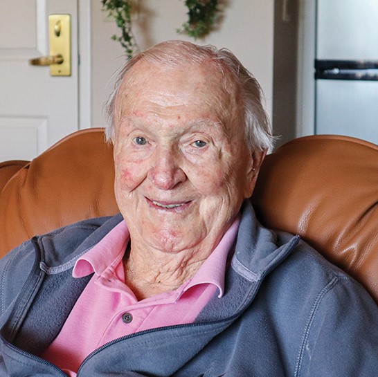 Captain John Campbell, USMC, Retired, at his home in Solana Beach, CA