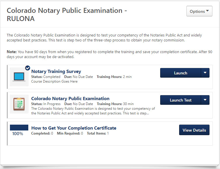 Colorado Notary Public Examination - RULONA