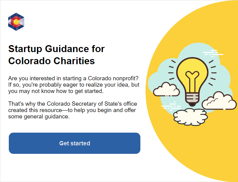 Startup guidance for Colorado charities